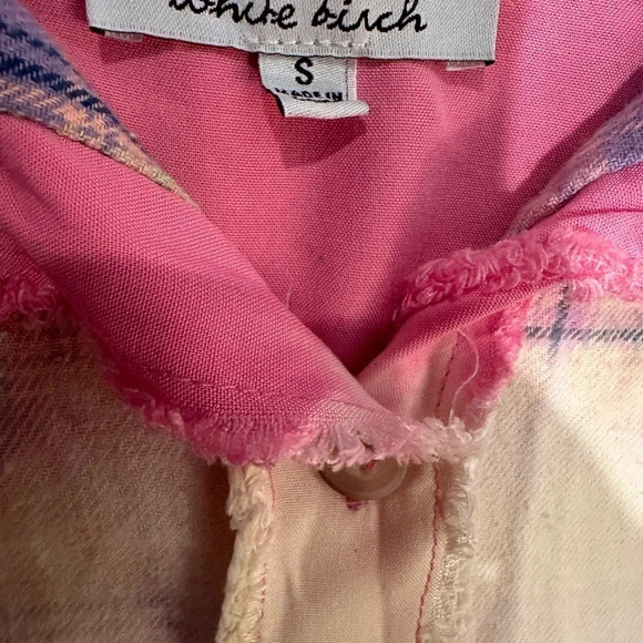 White‎ Birch woven plaid bleached button down - Picture 7 of 8